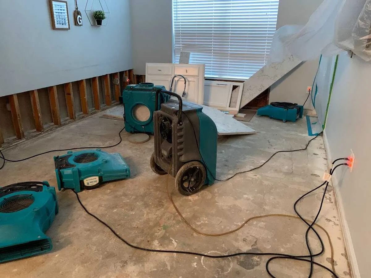 Dehumidifier in flood-cut room for Water Extraction & Removal in Carencro